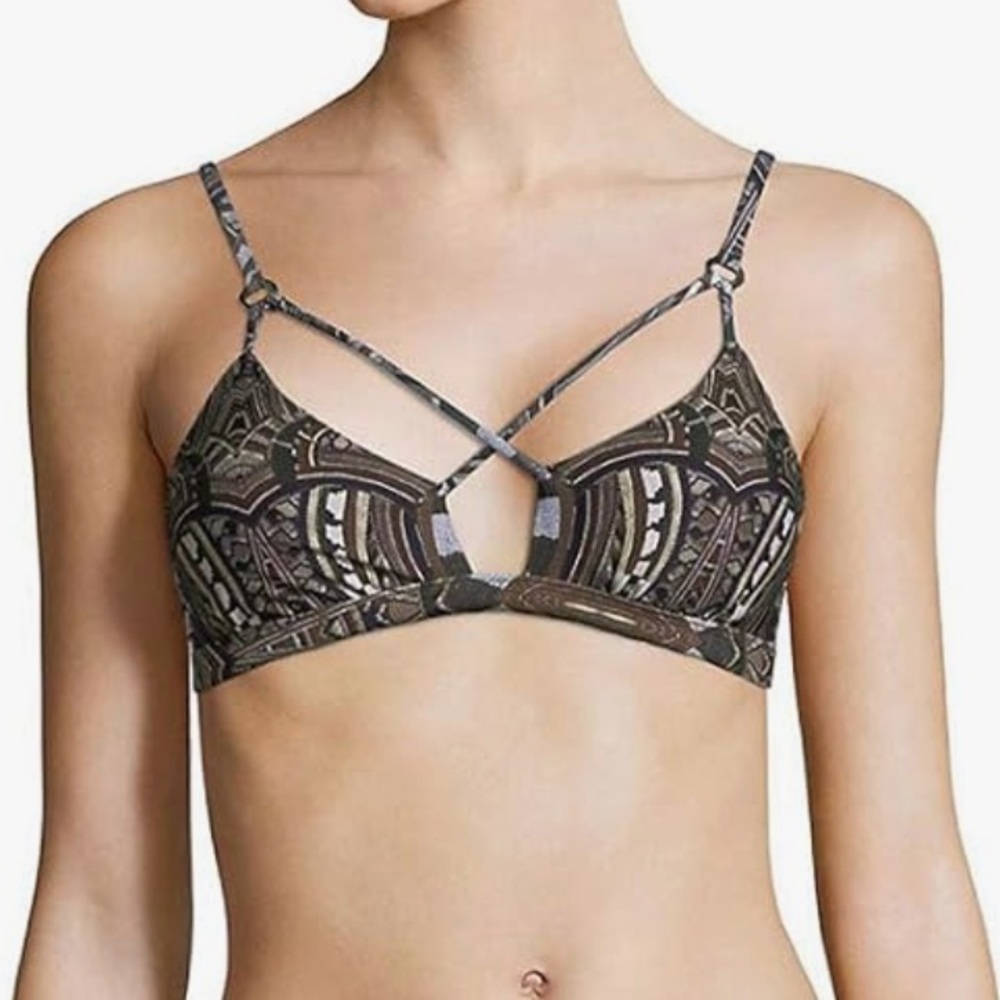 RACHEL Rachel Roy Tribal Crisscross Strappy Bikini Top